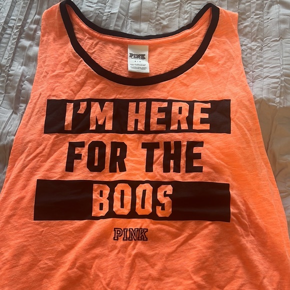 EUC Halloween orange tank by PINK. “Here for the boos” - Picture 2 of 4